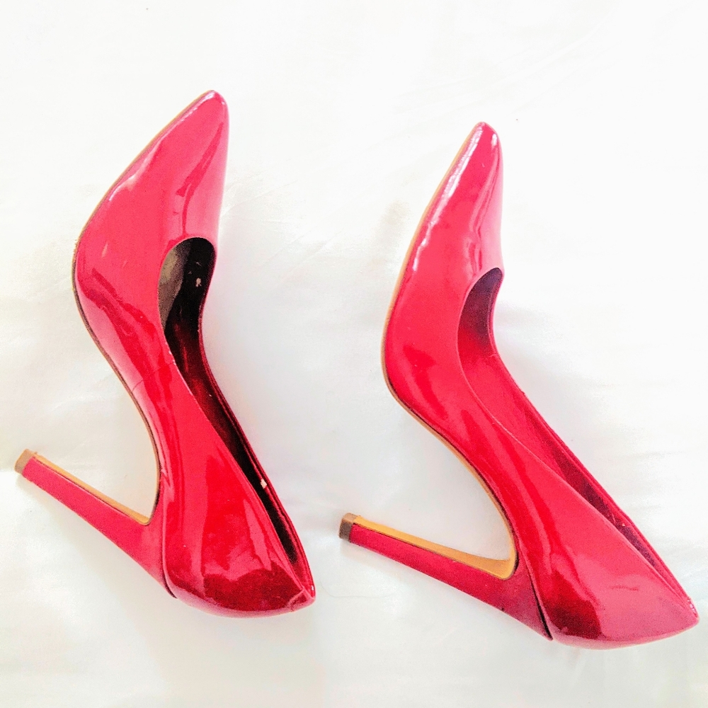 Jessica Simpson Hot Red Leather Heels